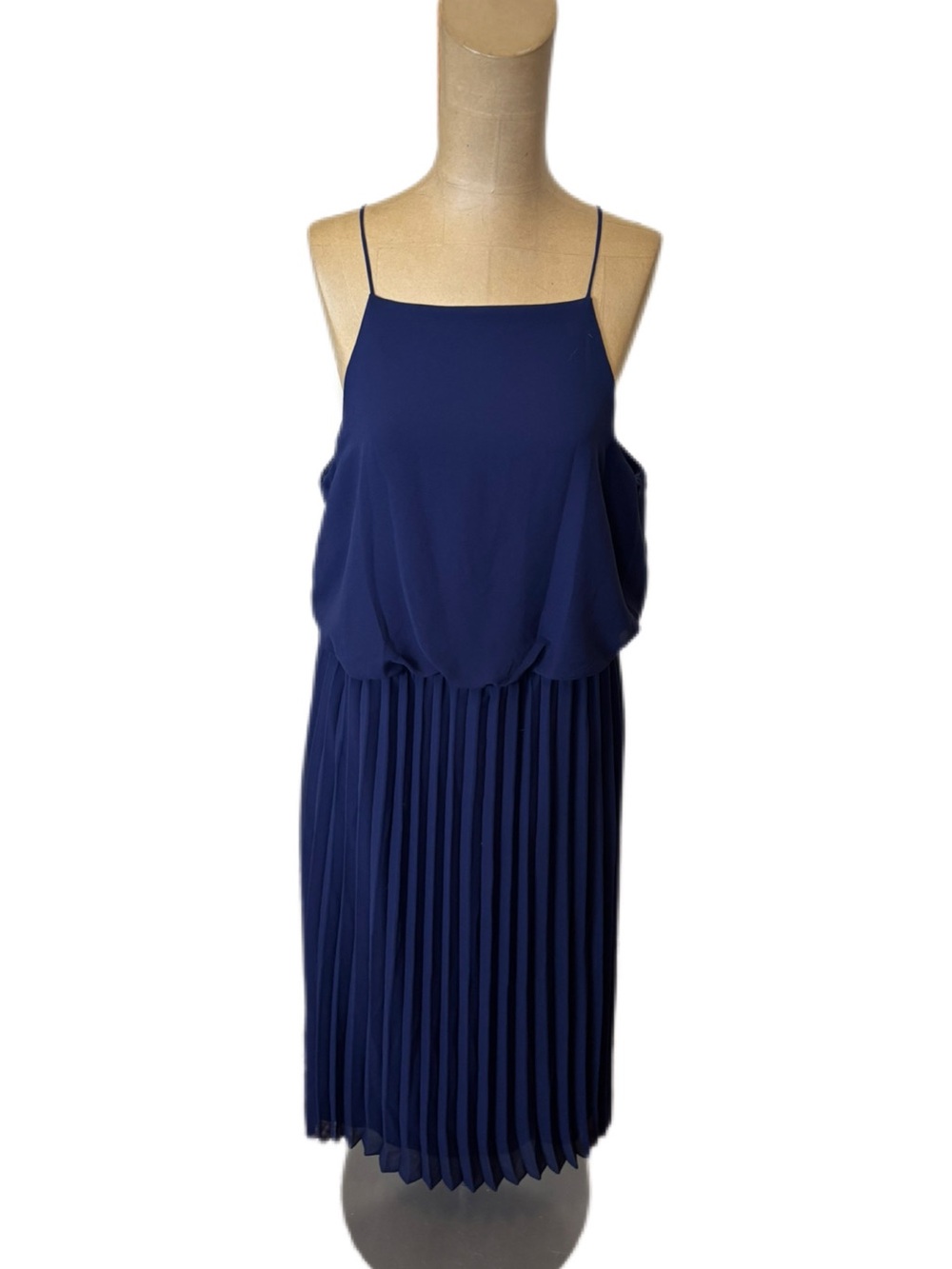 NWT Sam Edelman Navy Blue Pleated Dress Size 14